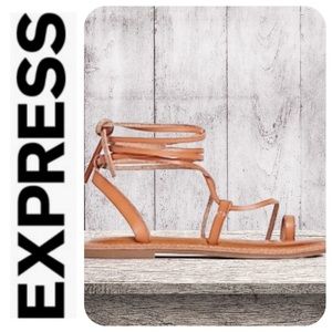 Express Toe Ring Lace-Up Sandals - NWT